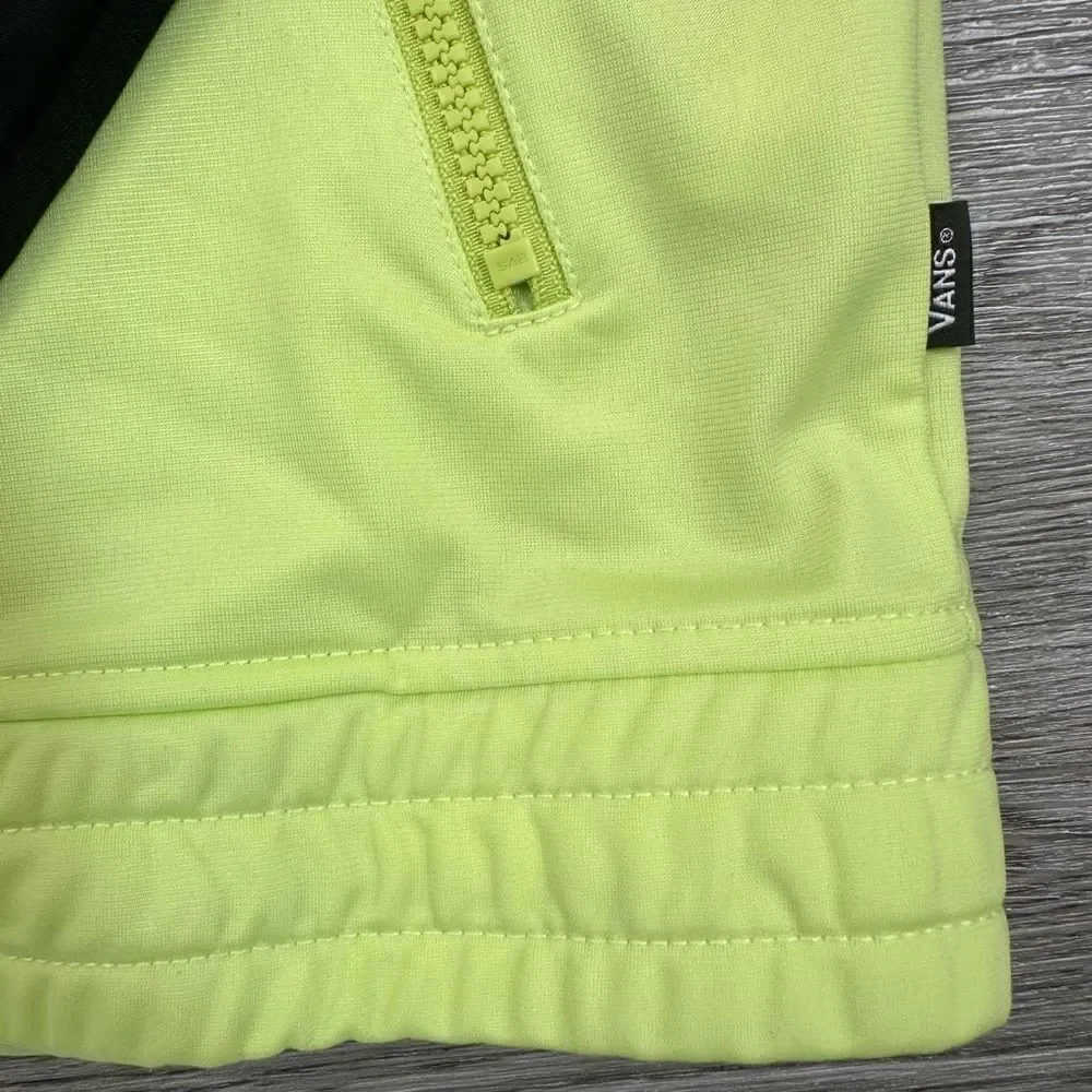 Vans Winner's Circle “Off the Wall”‎ Track Zip Jacket Size S Neon Green Black